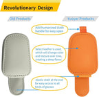 Magnetic Leather Sunglasses Holder for Car, 2 Packs (Orange) | Magnetic Car Visor Accessories
