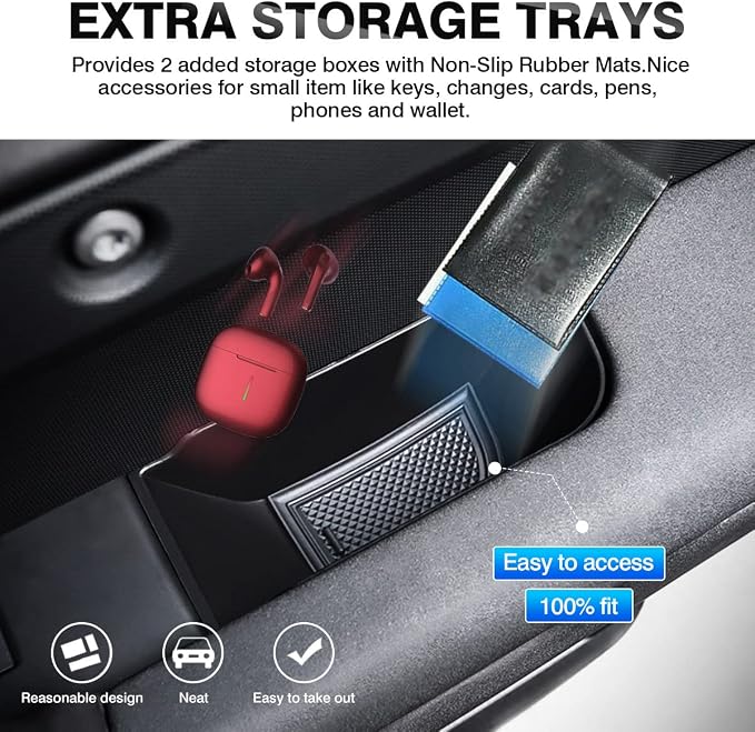 Door Side Storage Box for Land Rover Defender 90 110 130 2020-2025 2026 Accessories Defender Door Side Organizer Tray Grab Handle Pocket Box Insert Interior Accessories 2PCS