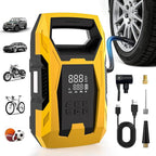 Cordless Tire Inflator Portable Air Compressor, 150 PSI Portable Air Pump for Car Tires with Digital Dual Values Display, Tire Pump for Car, Bike, Motorcycle, Ball (with 7800mAh Battery)