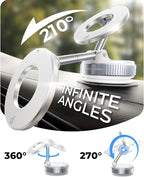 2026 Upgraded for MagSafe Vacuum Car Phone Mount, 2800gf Strong Magnetic Phone Holders for Your Car, 360° Adjustable 98LBS Suction Cup Car Mount, Car & Truck Accessory for iPhone 12–17 Pro Max