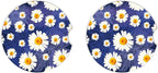 White Flowers Car Coasters for Drinks Absorbent,2 Pack Cup Holders,2.56" Ceramic Stone & Non-Scratch Cork Base Coasters,Auto Accessories for Women & Men.