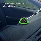 Windshield Cleaning Tool, Car Window Cleaner, Windshield Cleaner with 4 Washable Reusable Microfiber Pads and Extendable Handle, Auto Glass Wiper Cleaning Kit Universal for Car (Green)