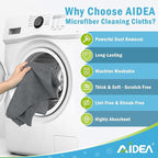 AIDEA Microfiber Cleaning Cloth Grey 20PK, Microfiber Towels for Cars, Premium Car Cloths, Dusting Cloth Lint Free Cleaning Rags for SUVs, House, Kitchen, Window, Workshops,11.5"×11.5"