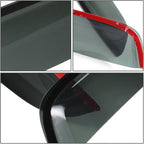 Window Visors Compatible with 09-14 Honda Fit, 4Pcs Front & Rear Tape-On Window Vent Visor Deflectors Rain Guard, Glossy Dark Smoke