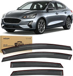 Window Rain Guards for Ford Focus Sedan 2012-2018, NOT for Hatchback Models, Tape-On Wind Deflectors Vent Visors, Smoke Sun Rain Guard, 4PCS