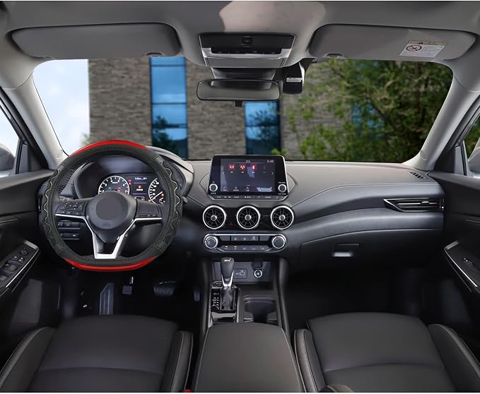 Steering Wheel Cover for Nissan Altima Rogue - Car Steering Wheel Cover for Nissan D Shape(Red-D-Shaped)