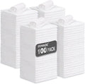 Shop Towels, 100 Pack Commercial Grade Work Rags Microfiber Towels for Cars Cleaning Rags Bulk Detailing Cloth for Automotive Bar Mechanic Restaurant Garage Housekeeping, 11.5"x 11.5", White