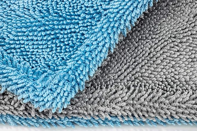 Dreadnought Microfiber Towel, Superior Absorbency for Drying Cars, Trucks, and SUVs, Double-Twist Pile and One-Pass Vehicle-Drying Towel - Pack of 1 - Blue/Gray (20 inch x 30 inch)