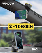 MPQMWD Charge Pro Qi2 MagSafe Charger Car Mount, 15W Fast Magnetic Wireless Charging Suction Cup Phone Holder for Dashboard/Windshield Compatible with iPhone 16/15/14/13/12 Pro Max Plus, S25