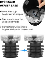 Upgraded Car Cup Holder Expander with Offset Base, Fit for YETI, Hydro Flask, Large Cup Holder Expander for Car Hold 18-40 oz Bottles and Mugs, Other Bottles in 3.4"-3.8"(Bling)
