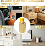 Upright Car Chapstick Holder, Bling Insulating Lip Balm Holder,Rhinestone Car Accessories for Women Interior,Suitable for Most Vehicles. (Yellow)