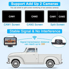 HD 1080P 7 Inch Wireless Backup Camera for Truck: 15-Min Easy Install 150° Wide View Angle Eliminate Rear Blind Spots with Starlight Night Vision - Rear View Camera for Pickup SUV Car Parking Safety