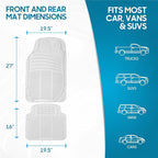 4-Piece Rubber Transparent Clear Floor Mats Heavy Duty for Front & Rear Car Truck Van SUV, All Weather Protection, Universal Fit