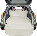 SUV Cargo Liner for Dogs, Water Resistant Pet Cargo Cover Dog Seat Cover Mat for SUVs Sedans Vans with Bumper Flap Protector, Non-Slip, Large Size Universal Fit, Beige