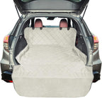 SUV Cargo Liner for Dogs, Water Resistant Pet Cargo Cover Dog Seat Cover Mat for SUVs Sedans Vans with Bumper Flap Protector, Non-Slip, Large Size Universal Fit, Beige