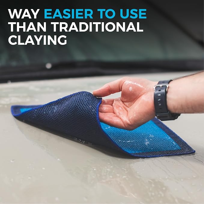 Ultra Clay Towel - Clay Bar Results in Minutes, Smooth Paint Fast, Enhance Gloss & Wax Bond (12"x12")