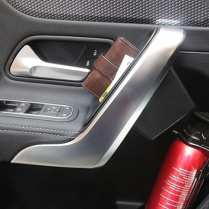 Door Handle Storage Box for Mercedes A-Class CLA A180L A200L | Pocket Organizer for A180L A200L 2019-2026 and CLA 2021-2025 Front/Rear Doors; ABS plastic, anti-slip pad, 2pcs set