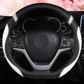 D-Shaped Flat Bottom Steering Wheel Cover for Women Girl - Stylish Car Accessory (White)