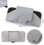 KINIVA Sunglasses Holder for Car Visor Leather Glasses Case with Clips for Car Visor Automotive Interior Visor Accessories Apply to All Car Models (10 Grey)