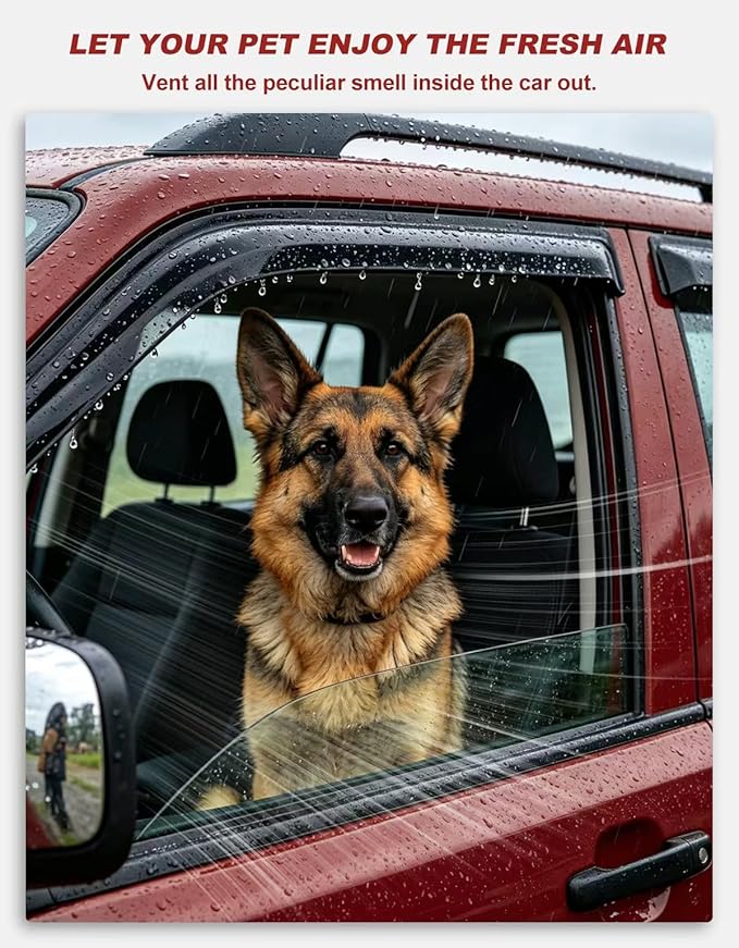 6pcs Outside-Mount Window Rain Guards Fit for 2020-2026 Toyota Corolla Sedan, Extra Durable Window Visors Wind Deflector Dark Smoke Vent Shades Car Tape-on 6-pcs with Thicker
