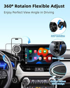 PZK Car Phone Holder for Toyota RAV4 2019-2025 Accessories 7/8-Inch Screen | Hybrid LE/XLE/Premium Magnetic 15W Fast Wireless Charger Car Phone Mount 360° Rotation Not Affect Vent (Not Fit 9/10.5'')
