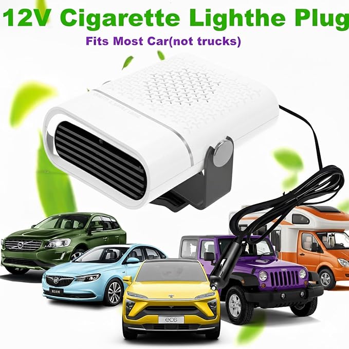 Car Heater, 12V 150W Portable Car Heater Plug in Cigarette Lighter Fast Heating Defrost Defogger