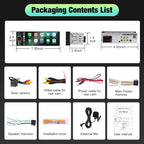 Single Din Radio for Car - Supports Apple Carplay & Android Auto，6.28 inch Single Din Touchscreen Radio with Bluetooth，Backup Camera，Enhanced Mic，USB ，SWC ，RCA，EQ，FM (Black)
