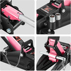 DNA Motoring Floor Jack with Socket and Lock, Low Profile Hydraulic Trolley Jack for Cars Lift, 2 Ton (4000 lbs) Capacity, Lifting Range 5.12"-13", Pink, TOOLS-00677-PK