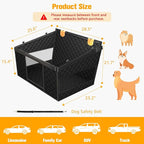 Large Dog Car Seat, Back Seat Extender for Dogs with 3 Mesh Windows, Waterproof Medium Carseat for Dogs with Hard Bottom, Pet Seat Cover for Cars, Trucks and SUVs