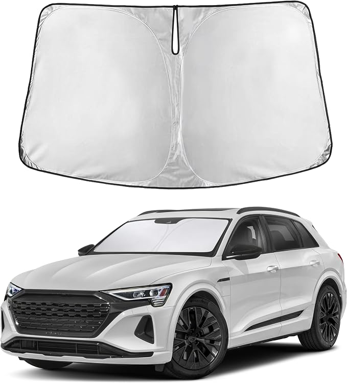 Windshield Sunshade Compatible for Audi Q8 E-Tron 2019-2024 2025 2026, Sun Visor for Front Windshield & Window Sun Shade Cover, UV Heat Blocker & Protector, Car Accessories