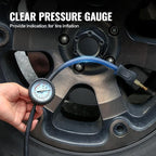 12V Portable Tire Inflator, 7.06CFM Heavy Duty Air Compressor, 150PSI Offroad Air Pump with Adapters for Car SUV RV Truck - Include 6.5FT Power Cord, 26FT Air Hose with Pressure Gauge, Carry Bag