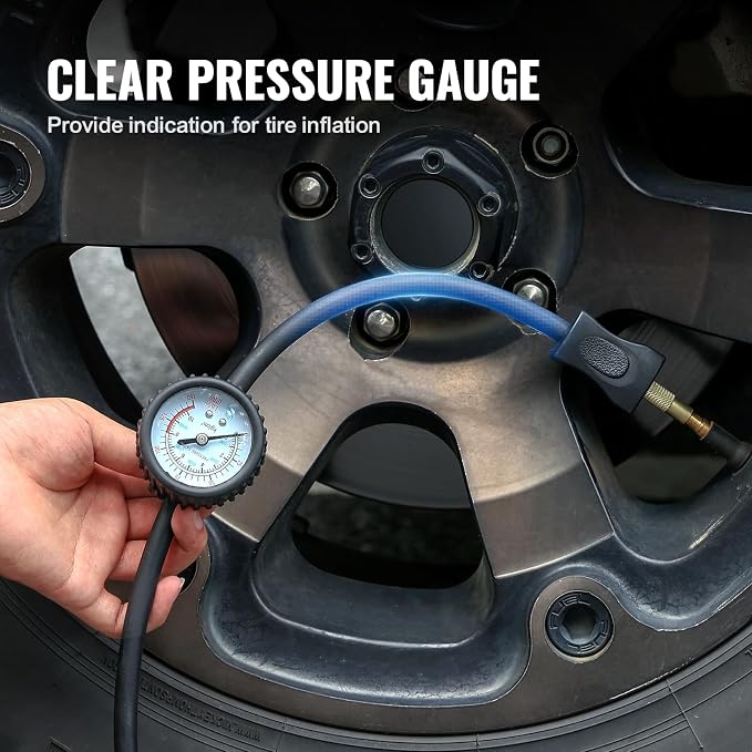 12V Portable Tire Inflator, 7.06CFM Heavy Duty Air Compressor, 150PSI Offroad Air Pump with Adapters for Car SUV RV Truck - Include 6.5FT Power Cord, 26FT Air Hose with Pressure Gauge, Carry Bag