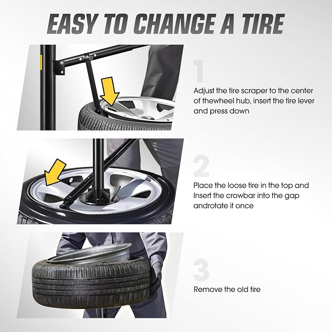 Manual Tire Changer Portable Hand Bead Breaker Tire Machine for 15" to 21" Tires Tire Mounting Machine for Car Truck Home Garage Small Auto Shop, TOOLS-00781
