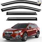 Outside-Mount Window Rain Guards Fit for Subaru Outback 2015 2016 2017 2018 2019, Extra Durable Window Visors Wind Deflector Dark Smoke Vent Shades Car Tape-on 4-pcs with Thicker