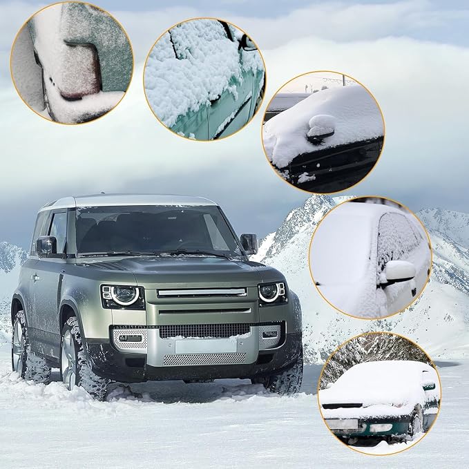 27” Snow Brush & Detachable Ice Scraper 2-in-1, Scratch-Free Split Bristles, Extendable 27-39” EVA Foam Grip, PVC Squeegee Snow Shovel with Guide Channel for Car Windshield/Truck/SUV