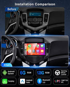 [8Core 6G+128G] Android Car Radio Stereo for Chevrolet Chevy Cruze 2009 2010 2011 2012 2013 2014 2015, Wireless Carplay Android Auto, 5G-WiFi GPS, 9" Touch Screen, Bluetooth AHD Backup Camera