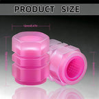 20 Pcs Glow in The Dark Tire Valve Caps Fluorescent Tire Valve Stem Caps, Cool Car Present for Universal Decoration Accessories for Car SUV Bicycle Motorcycles Trucks (Pink)