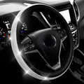 Diamond Leather Steering Wheel Cover with Bling Bling Crystal Rhinestones,Large-Size of 15 1/2 inches-16 inches Black