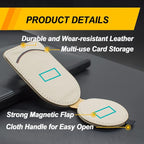 Sunglass Holder for Car Visor, Magnet Adsorbed Sunglasses Holder for Car Accessories Parts, Leather Car Sunglass Holder, Car Visor Sunglasses Clip for Glasses Cards (1PCS, Beige)