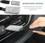 2 PCS Double Head Brush for Car Cleaning, 2 in 1 Soft Bristles Auto Interior Dust Cleaner Air Vent Detailing Brush, Portable Double-Ended Dashboard Cleaning Tool for Most Vehicles