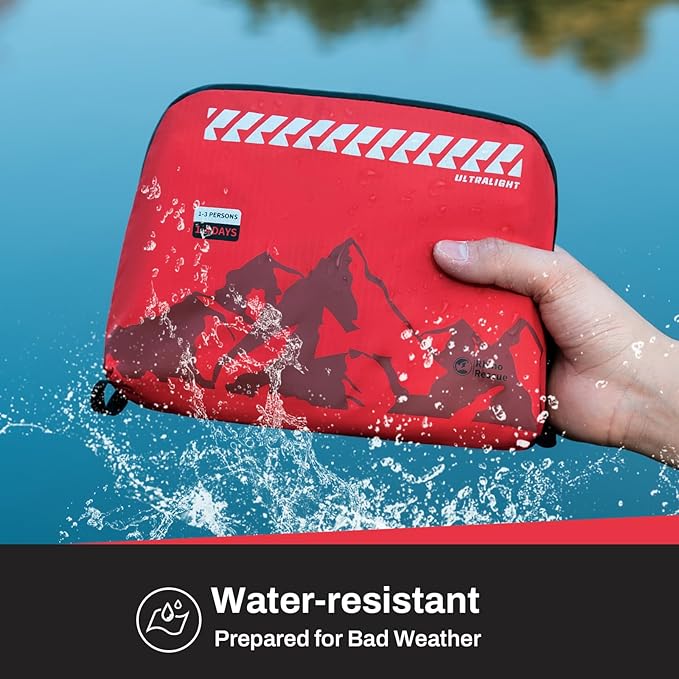 Ultralight First Aid Kit Water-Resistent Medical Kit for Camping, Cycling, Travel, Climbing, Up to 4 Days