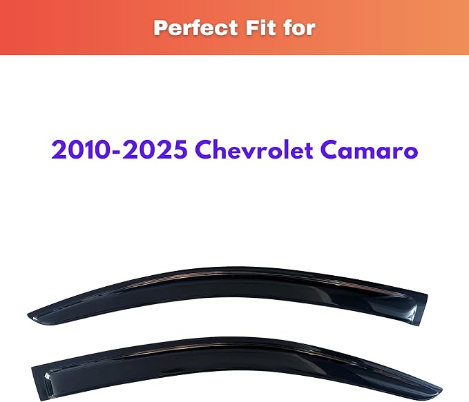 KPY Rain Guards Fit for 2010-2025 Chevrolet Camaro, Out-Channel Window Visors Vent Wind Deflectors 2PC, Car Accessories for 10-25 Chevy Camaro