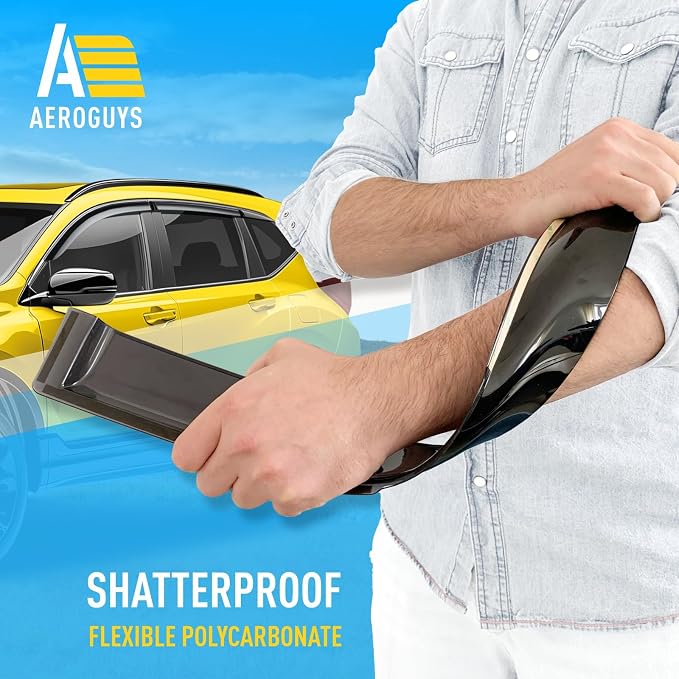 Extra Durable Window Deflectors Tape-On Window Visors Rain Guards Fit for CR-V (CRV) 2017-2022, Sun Visors, Wind Vent for Shades, Exterior Car Accessories - 6pcs. AG0723