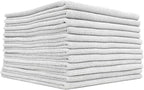 The Edgeless Pearl - Professional Microfiber Detailing Towel for Ceramic Coating, Leveling & Sealant Removal, Scratch-Free & Tagless, 320gsm, 16x16 inches, Ice Grey - 12-Pack