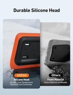 47.2 Inch 2-in-1 Snow Brush for Car Snow Broom and Detachable Ice Scraper with Non-Abrasive Silicone Head for Cars, Trucks, SUVs（Orange-Black）