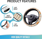 Elastic Steering Wheel Cover Car Accessories Cute Universal 15 Inch Absorbing Sweat Non-Slip Breathable for Woman - Colorful Daisy