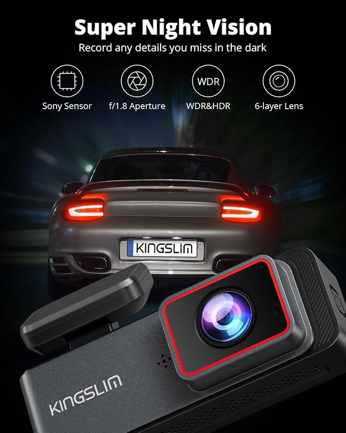 E4 4K Dash Cam Front and Rear, WiFi Front 4K Rear 1080P Dual Dash Camera for Cars, Mini Dashcam with APP Control, Night Vision, Parking Mode