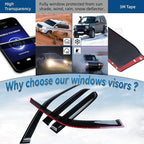 4pcs Window Rain Guard Compatible with 1997-2001 Honda CR-V CRV Outside Mount Tape-On Window Visors