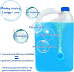 100 Pieces Car windshield washer fluid Concentrated Clean Tablets,New Formula windshield wiper fluid Solid Effervescent Tablet.Remove glass stains,Clear vision(Use With De-icer or Methanol for Winter)