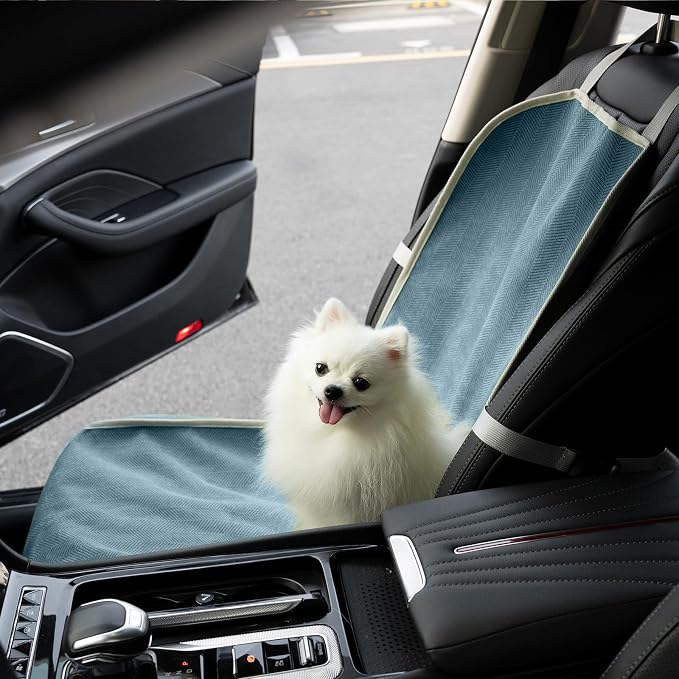 Dog Car Seat Cover for Front Seat, Dog Seat Cove Waterproof, Scratchproof Non-Slip Car Seat Protector, Universal Fit Most Cars, SUVs, Trucks, Blue